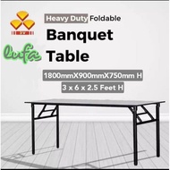 3V 3X6 Feet Heavy Duty Laminated Wood Top Banquet Table Folding Function Table Meja Lipat Kenduri Serbaguna