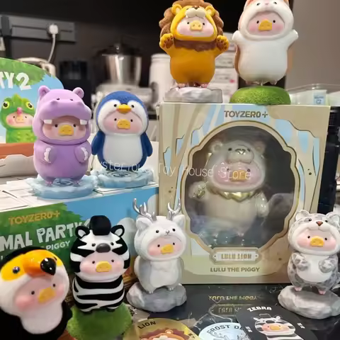 Genuine Lulu The Piggy Animal Party Series V2 Figurine Mystery Box Toys Cute Lulu Pig Blind Box Doll