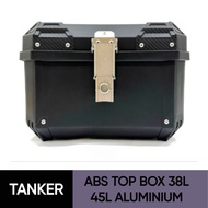 TANKER ABS TOP BOX 38L 45L ALUMINIUM PREMIUM LOCK COLOR BLACK