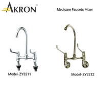 AKRON Medicare Faucets Medical Mixer with Swivel Spout Pillar Mounted / Wall Mounted