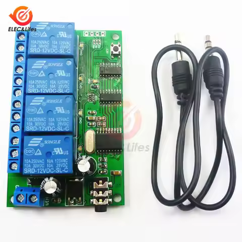 AD22B04 4 Channel Relay DC 12V 4 Way Relay MT8870 DTMF Tone Signal Decoder Phone Voice Remote Contro