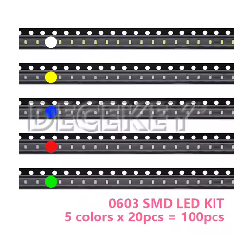 100PCS 0603 SMD LED light emitting Diode bead Blue Red Yellow Green Warm White Orange UV Pink PLR SM
