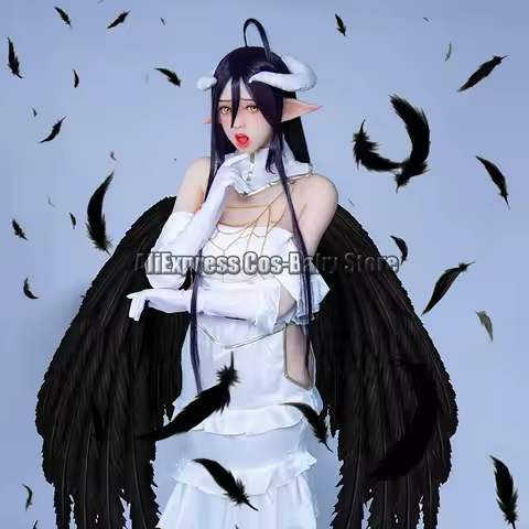 Game Overlord Albedo Cosplay Costumes Anime OVERLORD Dresses Cosplay Uniform Wings Women Wigs Cap Ha