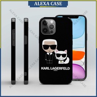Karl Lagerfeld Phone Case for iPhone 14 Pro Max / iPhone 13 Pro Max / iPhone 12 Pro Max / iPhone 11 Pro Max / XS Max / iPhone 8 Plus / iPhone 7 plus Anti-fall Lambskin Protective Case Cover MJFFV3