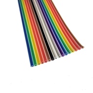 1Meter 1.27mm Pitch 6/8/10/12/14/16/18/20/26/30/40 Pin Rainbow Flat Ribbon Cable Dupont Wire 28AWG F