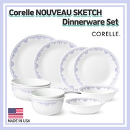 Corelle Premium NOUVEAU SKETCH 10p Set/Corelle USA set/Plate Set/ Dinnerware Corelle set/Large Plates/ Corelle Kitchen /Blue Dinnerware Set/Corelle Dining Sets/Large bowl /Corelle bowl/Corelle set