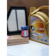 HONDA CIVIC TR0 FB 1.8,2.0 AIR FILTER + OIL FILTER + KOYOMA 10W40 SEMI SYNTHETIC ENGINE OIL