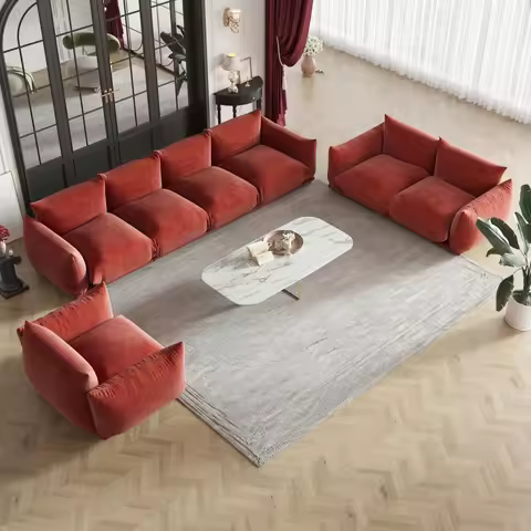 Sectional Sofa Modern Comfortable Velvet Arflex Mario Marenco Couch Living Room Soft Sofa Set