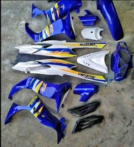 Cover Body Set Halus Suzuki Satria Hiu Malaysia warna biru putih Full Set Striping