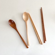 [Colourfulll_popp] Mokuzai cutlery set - Wooden cutlery set