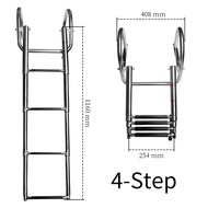 4 Step Boat Accessories Stainless Boat Boarding Telescoping Ladder Sliding Folding Swimming Launchin