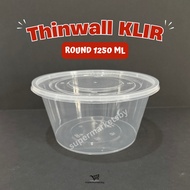 Thinwall KLIR Round 1250ml CONTENTS 25 PCS Food Container Jumbo Bowl 1250 ML Plastic Flat Bowl/