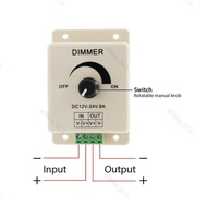 LED light Dimmer Switch Light Power Supply Controller DC 12V 24V 8A Adjustable Brightness Lamp Strip