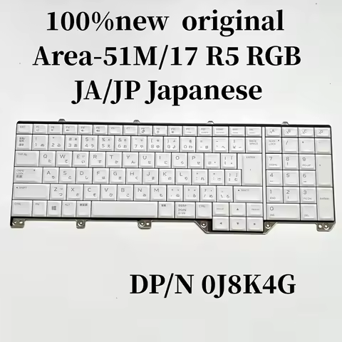 100%NEW JP JA For DELL Alienware Area 51m A51M 51M R1 keyboard RGB Backlit NSK-EYBBC J8K4G 0J8K4G