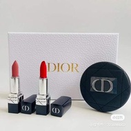 Dior 迪奧彩妝隨行三件套裝 Dior迪奧中小樣口紅+鏡子套裝 迪奧烈艷藍金唇膏999絲絨1.5g 迪奧烈艷藍金唇膏100絲絨 1.5g CD鏡子