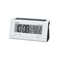 Seiko Watch Alarm Clock Hybrid Solar Radio Digital Calendar Temperature Display White Pearl SQ766W SEIKO