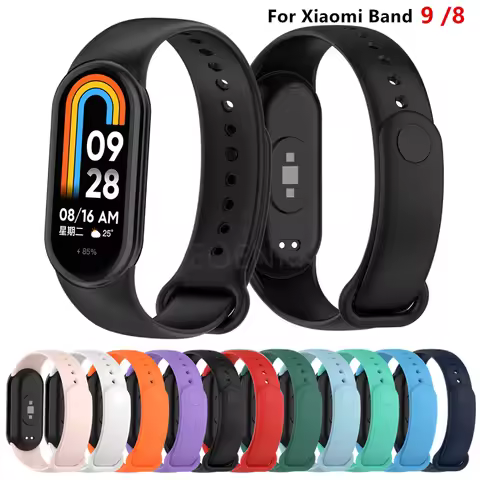 Wrist Strap for Xiaomi Mi Band 9 8 Bracelet Watchband Soft Silicone Sport Strap for Mi Band 9 8 NFC 