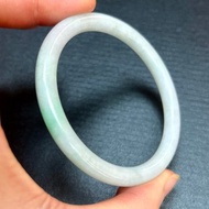 冰種 天然翡翠 緬甸 A玉 玉鐲 • 白底青翡翠圓鐲