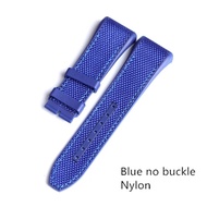 Top Quality 28mm Nylon Cowhide Silicone Watch Strap Suitable For Franck Muller Series Watch Black Bl