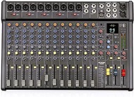 JXSOU Audio Mixer, 18-Channel DJ Mixer Bluetooth Studio Mixer with 99 DSP Effect USB Drive+48V Phantom Power, XLR Microphone Jack Professional Mixer For Karaoke Studio Streaming Recording, T162-FX