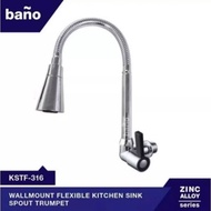 BANO KSTF-316 Flexible Stainless Steel SUS 304 Wall Mounted Kitchen Sink Faucet | Kitchen Wall Mount