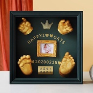 Baby Footprint Handprint Hundred Days Commemorative Hand Footprint Baby Three-Dimensional Handprint 