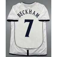 เสื้อบอล ย้อนยุค ทีมชาติ อังกฤษ 2002 เหย้า Retro England Home พร้อมเบอร์ชื่อ 7 BECKHAM เรโทร คลาสสิค 2002-03 football jersey