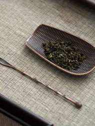 2入組中式茶禮配件茶葉盒，創意編織茶勺、插針、茶匙，功夫茶具配件