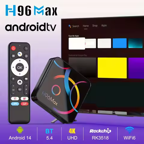 2026 H96Max RK3518 Android 14 4K TV Box Quad Core WiFi6 BT5.4 Google Voice Assistant New Geometric L