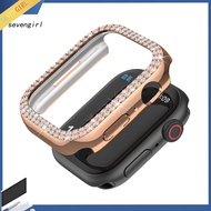 SEV Rhinestone Decor Precise Cutout Easy Installation Impact Resistance Watch Protective Case Half Coverage Smartwatch Protective Shell for Apple Watch 8