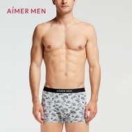 Aimer Men Boxer Mid-rise Print Trunks Seamless Modal Underwear NS23F361