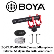 BOYA BY-BM2040 Camera Microphone External Shotgun Mic with Windscreen Super-Cardioid Condenser Mic