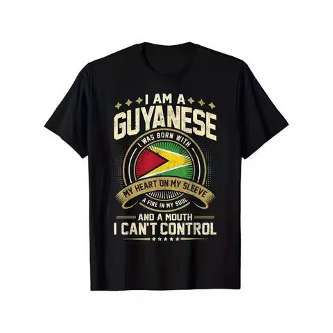 Guyana Humorous Saying Style Mens T Shirt Featuring Quotes From Guyana Printed Round Neck Soft And C