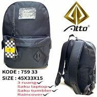 ALTO 75933 Unisex School Backpack in Black