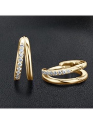 1對女士碳化矽擁抱耳環，100%真925純銀碳化矽耳環，附有GRA證書，周年和生日禮物鑽石婚禮新娘珠寶