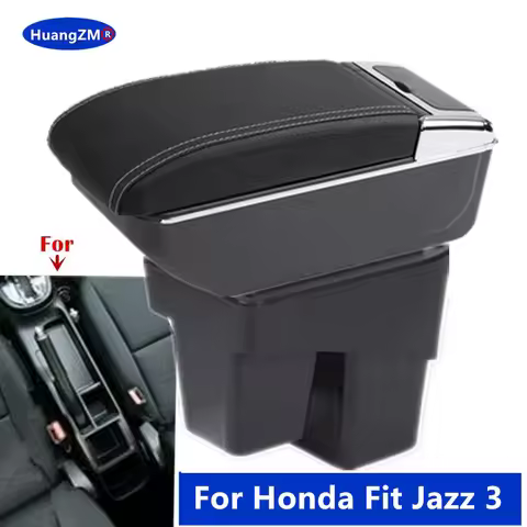 For Honda Jazz Armrest box For Honda Fit Jazz 3 Car Armrest Box 2014-2019 Central Store box Dedicate