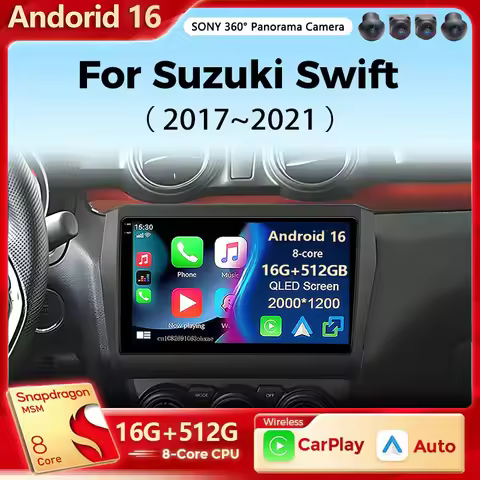 Android 16 Multimedia Player For Suzuki Swift 2017-2021 Carplay Android Auto Radio Car Radio 4G WiFi