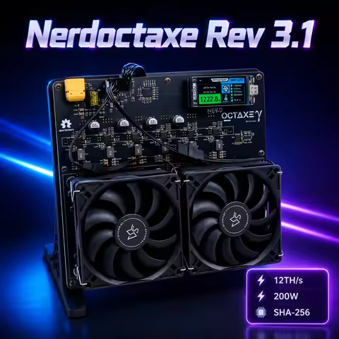 12Th/s NerdOCTAxe High Performance Mute Fans Bitcoin Miner BM1370 SHA-256 Bitcoin Home Miner Solo Mi