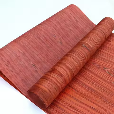 L:2.5Meters Width:55cm Thickness:0.2mm Pure Color Wood Skin Pure RED Wood Skin Solid Wood Manual Ven