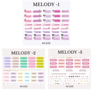 Sticker Nama Kalis Air UV DFT Tema Melody Custom Nama Label Budak Sekolah