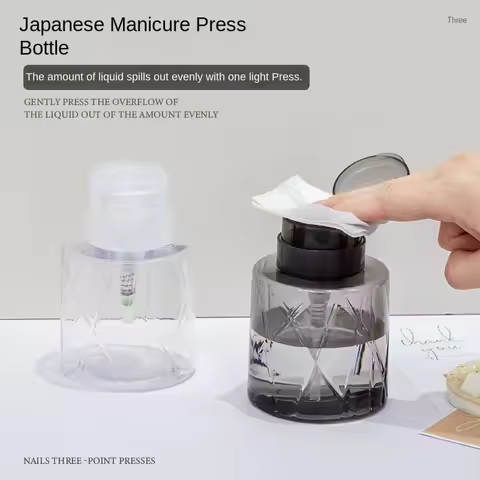 1pcs Refillable Lockable Nail Manicure Cleaner Makeup Remover Pump Dispenser Empty Nail Polish Remov