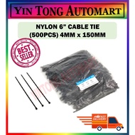 NYLON 6” CABLE TIE (500PCS) 4MM x 150MM