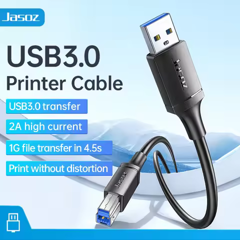 Jasoz USB Printer Cable High-Speed Type B Male to A Male USB3.0 Cable for Canon Epson HP ZJiang Labe