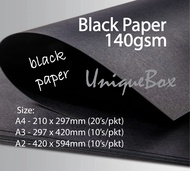 Black Paper 140gsm - A4/A3/A2 Size