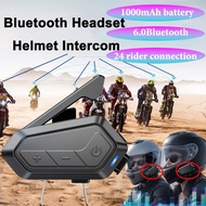 Universal Motorcycle 6.0 Bluetooth Headset Helmet Intercom 24-Riders Intercom 520m Waterproof Simult