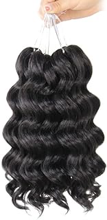 Niseyo NU Ocean Wave Crochet Hair 9 Inch 8 Packs Soft Deep Twist Crochet Braids Synthetic Braiding Hair Extensions (2#)