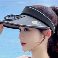 Summer Fan Hat with Fan Rechargeable Outdoor Women's Sun Hat Sun Hat Summer Empty Top Sun Hat