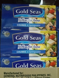 GOLD SEAS YELLOW FIN TUNA CHUNK IN SPRING WATER 4X185G (PHIL) 103254