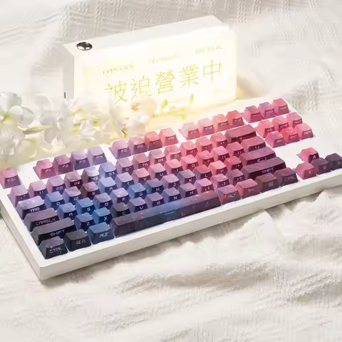 134 Keys PBT Keycaps OEM Height Dreamy Nebula 5 Sides Dye Sublimation Side Print Backlight Mechanica