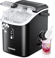 EUHOMY Nugget Ice Maker Countertop with Handle, Ready in 6 Mins, 34lbs Per Day, Removable Top Cover,
